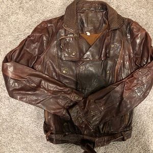 VINTAGE ARMANI JACKET STUDDED COLLAR BORDEAUX